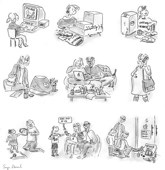 steve jobs death, apple, outpouring, cartoon