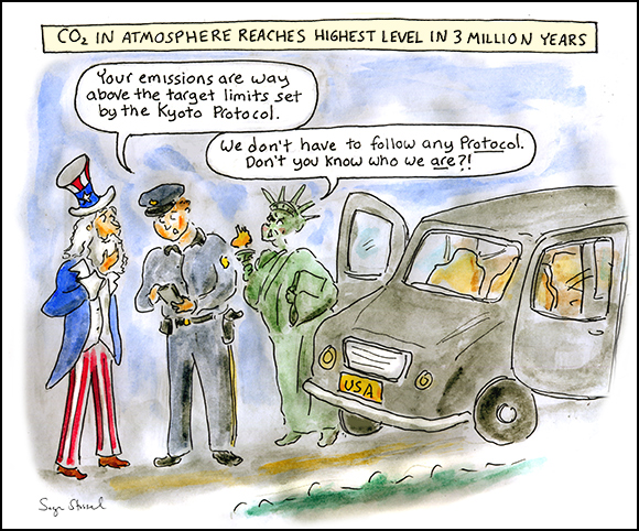co2 in the atmosphere, highest levels, parts per million, reese witherspoon, toth, arrest, dui, climate change, environment, cartoon