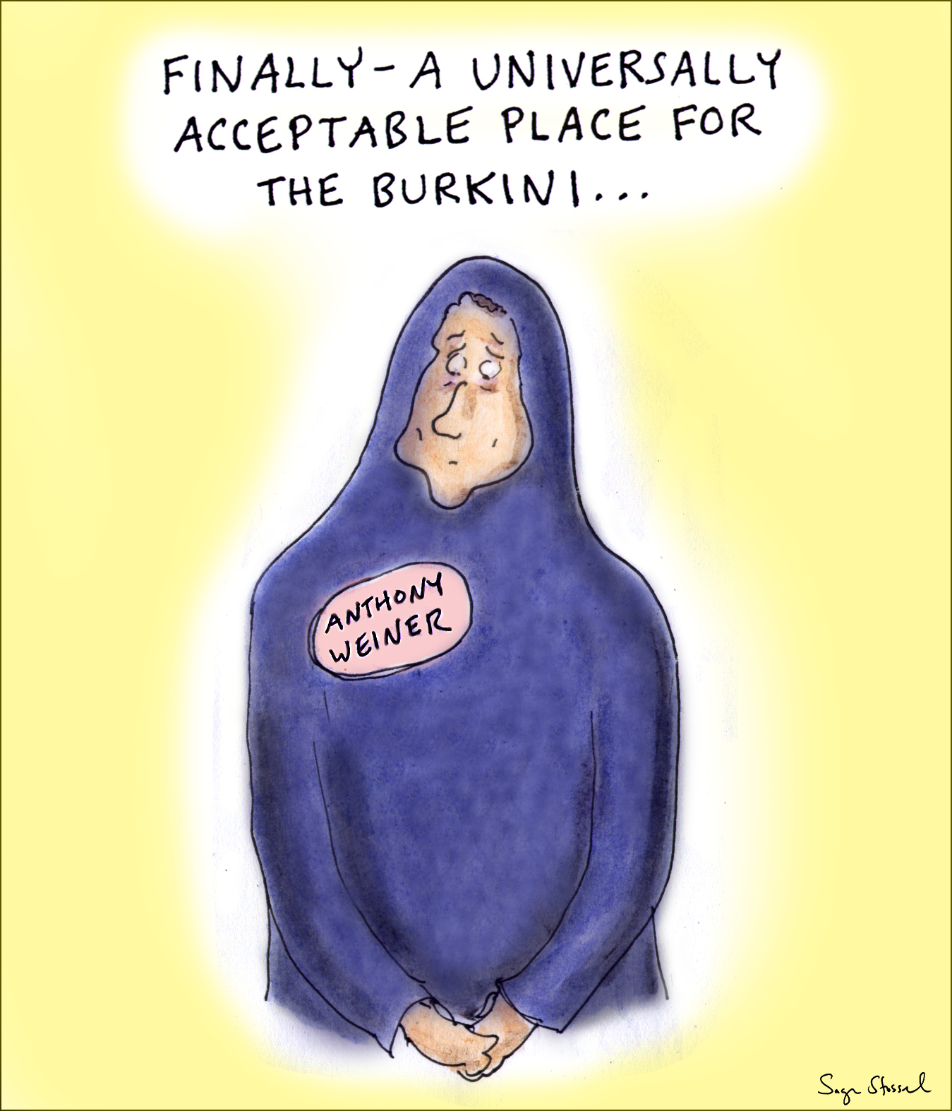 anthony weiner, sexting, huma abedin, burkini, social media, cartoon