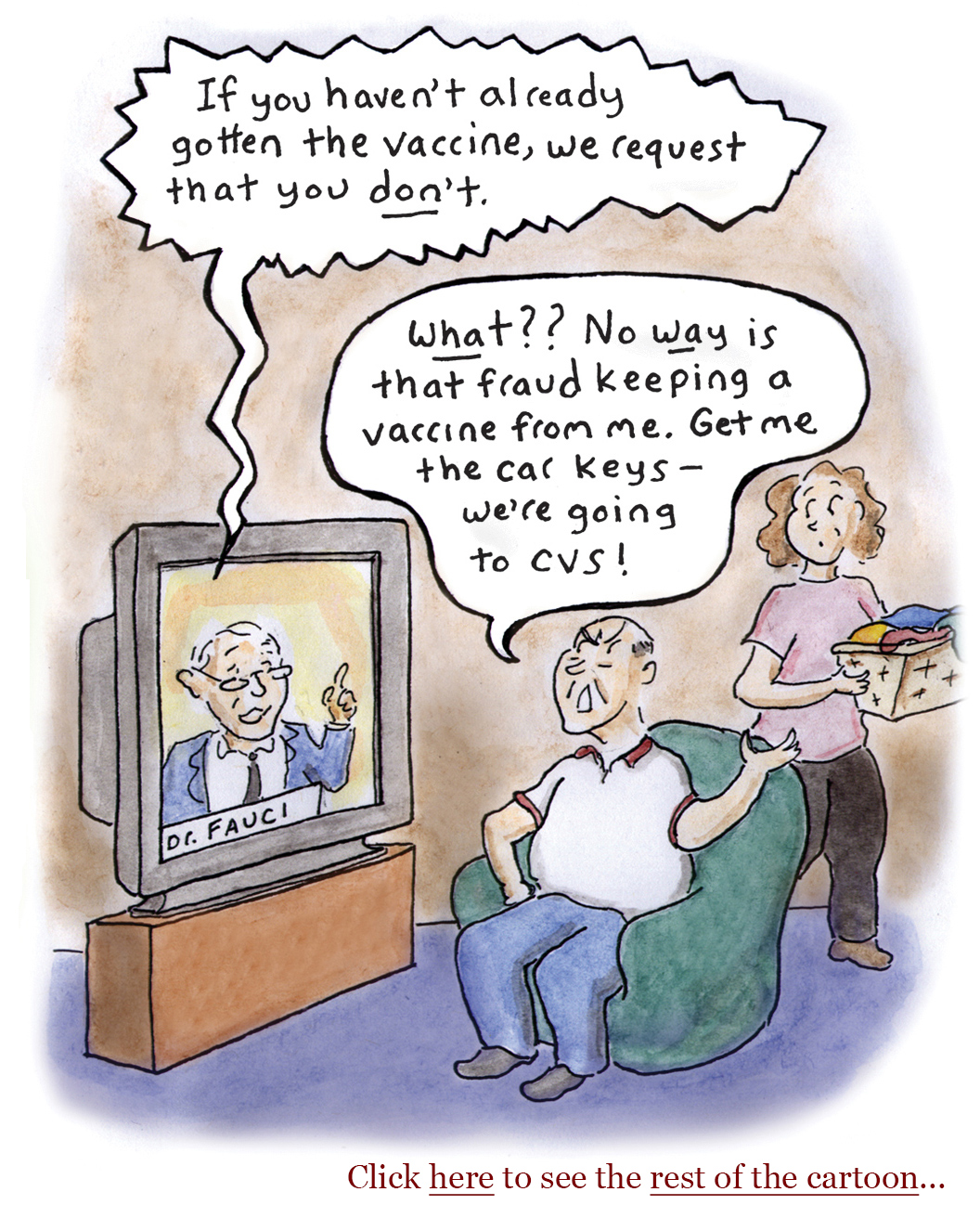 anti-vaxxers, fauci, cdc, vaccine rates, red states, coronavirus, covid, delta variant, holdouts, public health, cartoon, sage stossel
