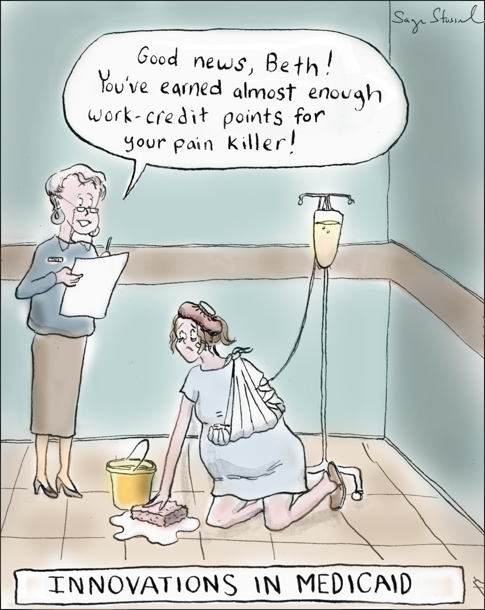 medicaid cuts, trump, cartoon, sage stossel