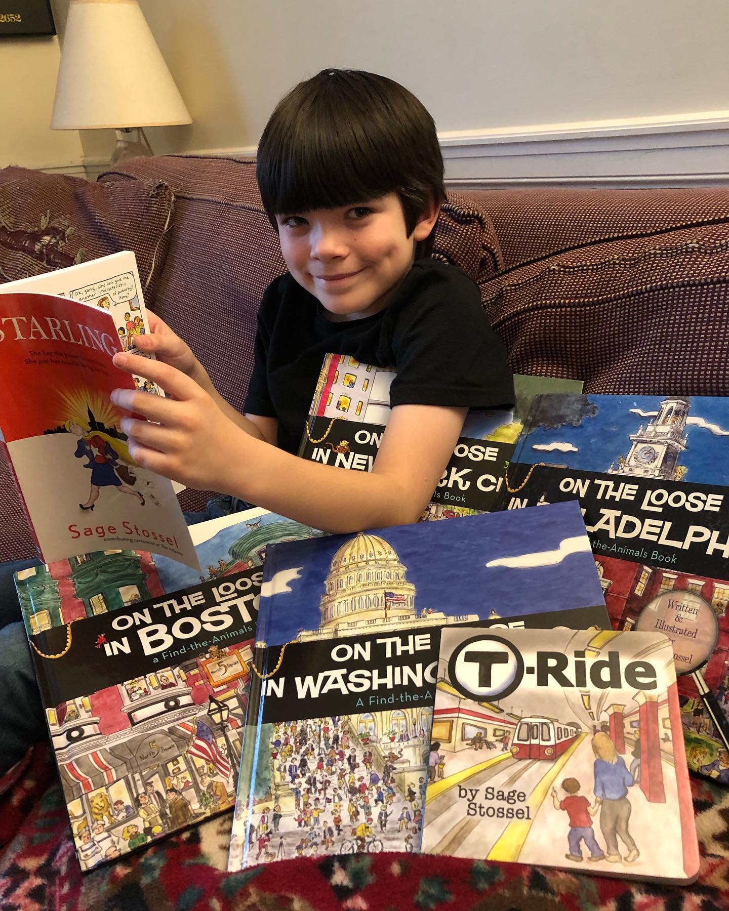 sage stossel books on the loose in boston, t-ride, starling, we're off to Harvard Square, on the loose in New york city, on the loose in washington dc, on the loose in new orleans, on the loose in philadelphia, sage stossel