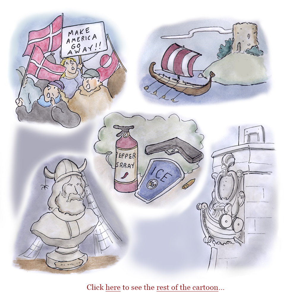 Viking myth New England denmark, greenland, ice, minnesota, immigration, eben horsford, boston, new england, vikings, history, carl christian rafn, leif erikson, christopher columbus, norumbega tower, dighton rock, the newport tower, longfellow bridge, charles river, cartoon, sage stossel